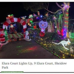 Christmas Light display at 9 Elura Court, Sheidow Park