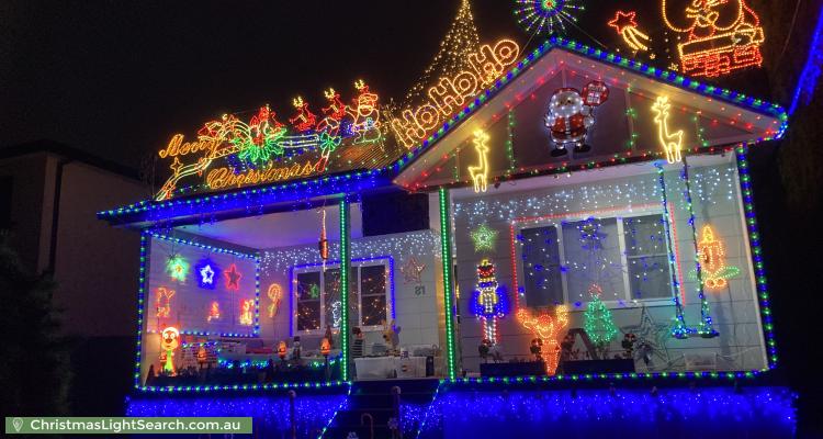 Christmas Light display at 81 Chamberlain Road, Padstow Heights